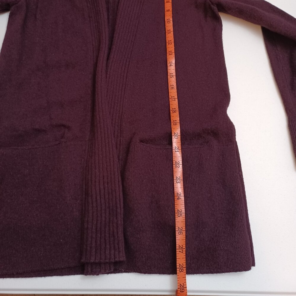 Women's Ann Taylor's Loft Wool Blend Purple Open Front‎ Cardigan Size Medium - Picture 6 of 8